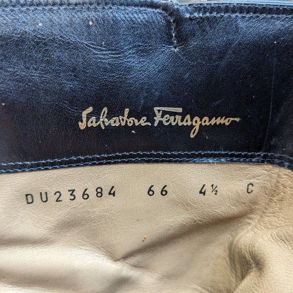 Salvatore Ferragamo Black Leather Boots, Mid-Calf, Size 4.5 - Picture 10 of 10